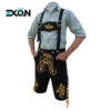 Authentic Bavarian Style Black Lederhosen for Men