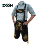 Authentic Bavarian Style Black Lederhosen for Men