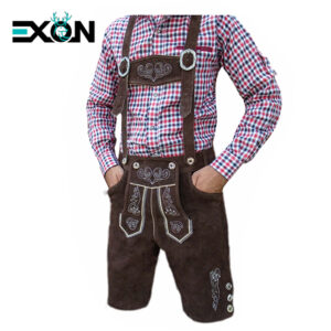 Premium Dark Brown Lederhosen Bavarian Style for Men
