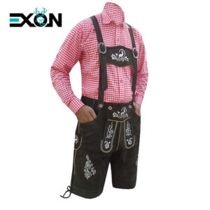 Authentic Trendy Bavarian Lederhosen in Dark Brown