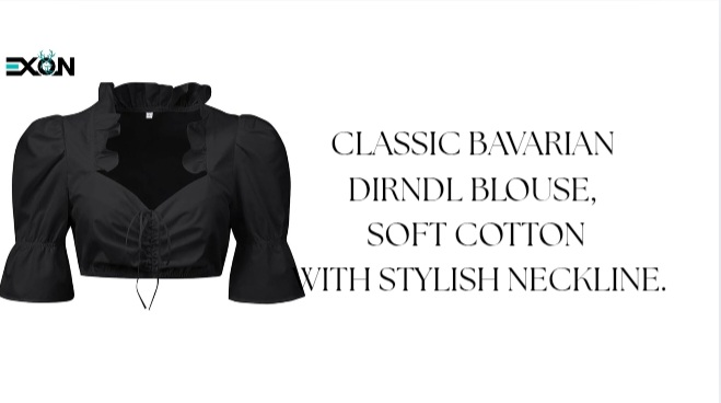 Classic Black Dirndl Blouse Where Tradition Meets Fashion