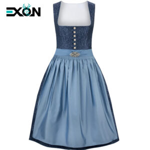 Traditional German Dirndl With Apron, Perfect For Cultural Festivals