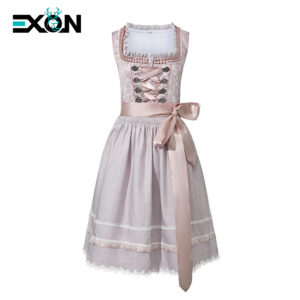 Traditional Bavarian Dirndl Outfit with Apron and Blouse